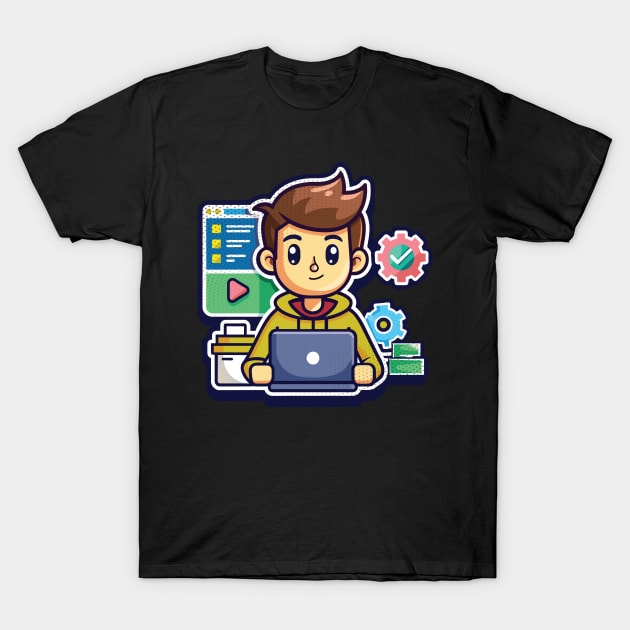 Cute Kid Software Developer T-Shirt by Surrealcoin777